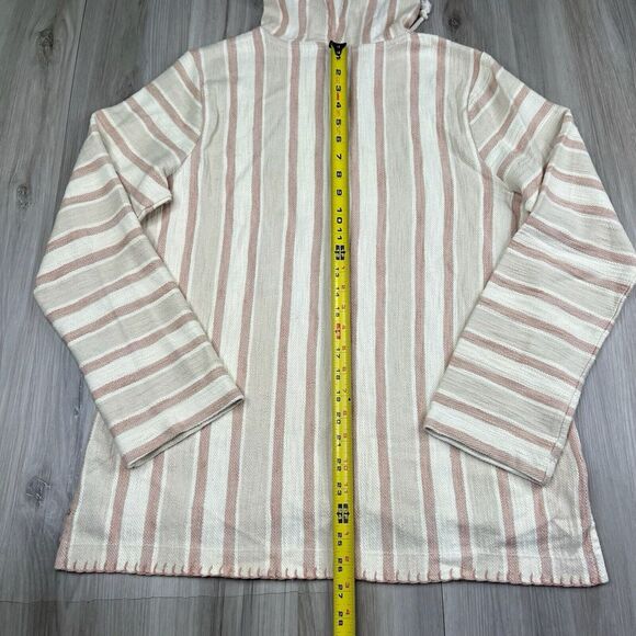 Faherty Day tripper Hoodie Striped Neutral Cotton Oversized Women's Size S Small - Picture 11 of 11